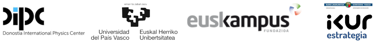 Logos of DIPC, UPV/EHU, Euskampus, and IKUR